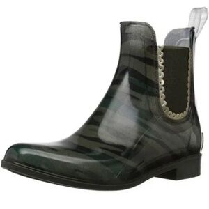 Jack Rogers Camp Rain Boots | Green & Gold Scalloped Trim | Size 9‎